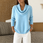 Damen Strickpullover Emma – Drapierter Rollkragen, bequemer Schnitt