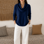 Damen Strickpullover Emma – Drapierter Rollkragen, bequemer Schnitt
