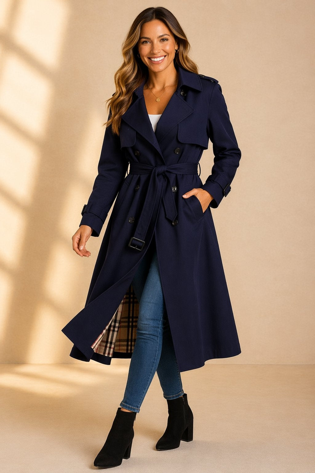 Damen Trenchcoat Emma – Klassisch mit Doppelreiher