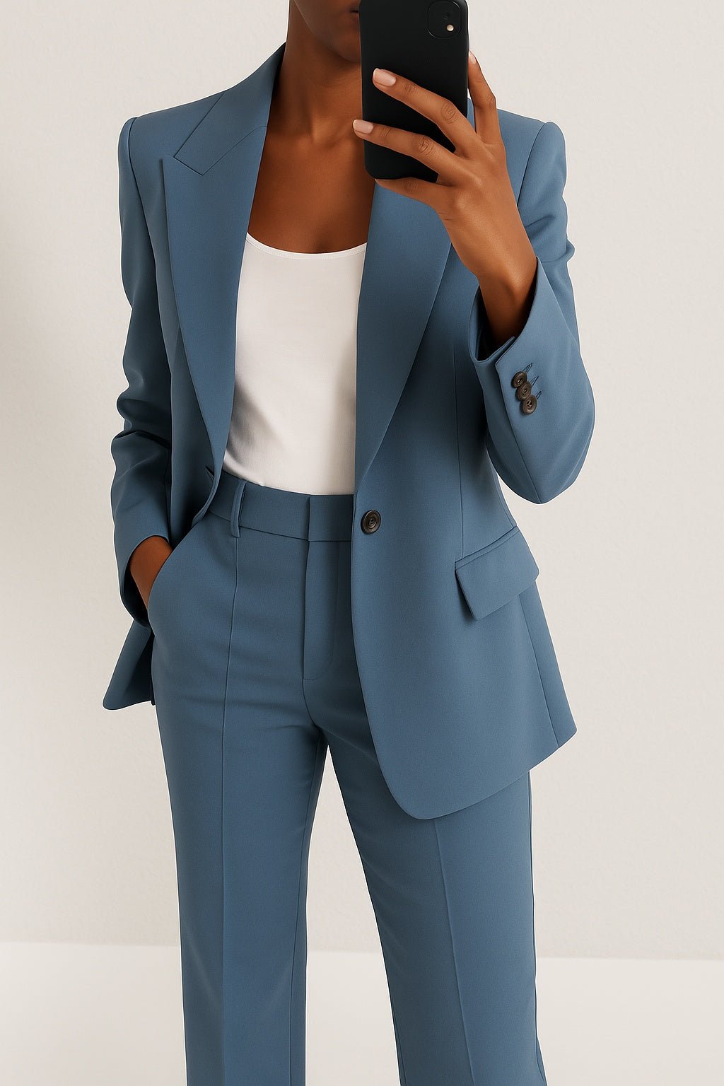 Damen Anzug Emma – Strukturierter Blazer mit gerader Hose