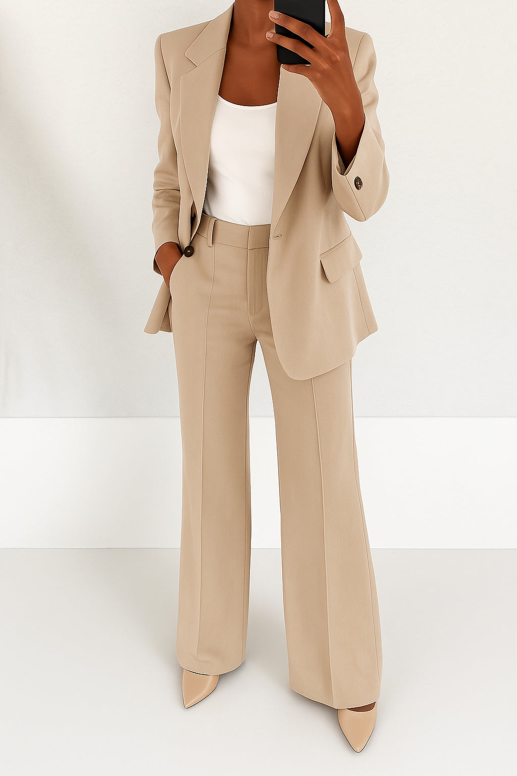 Damen Anzug Emma – Strukturierter Blazer mit gerader Hose