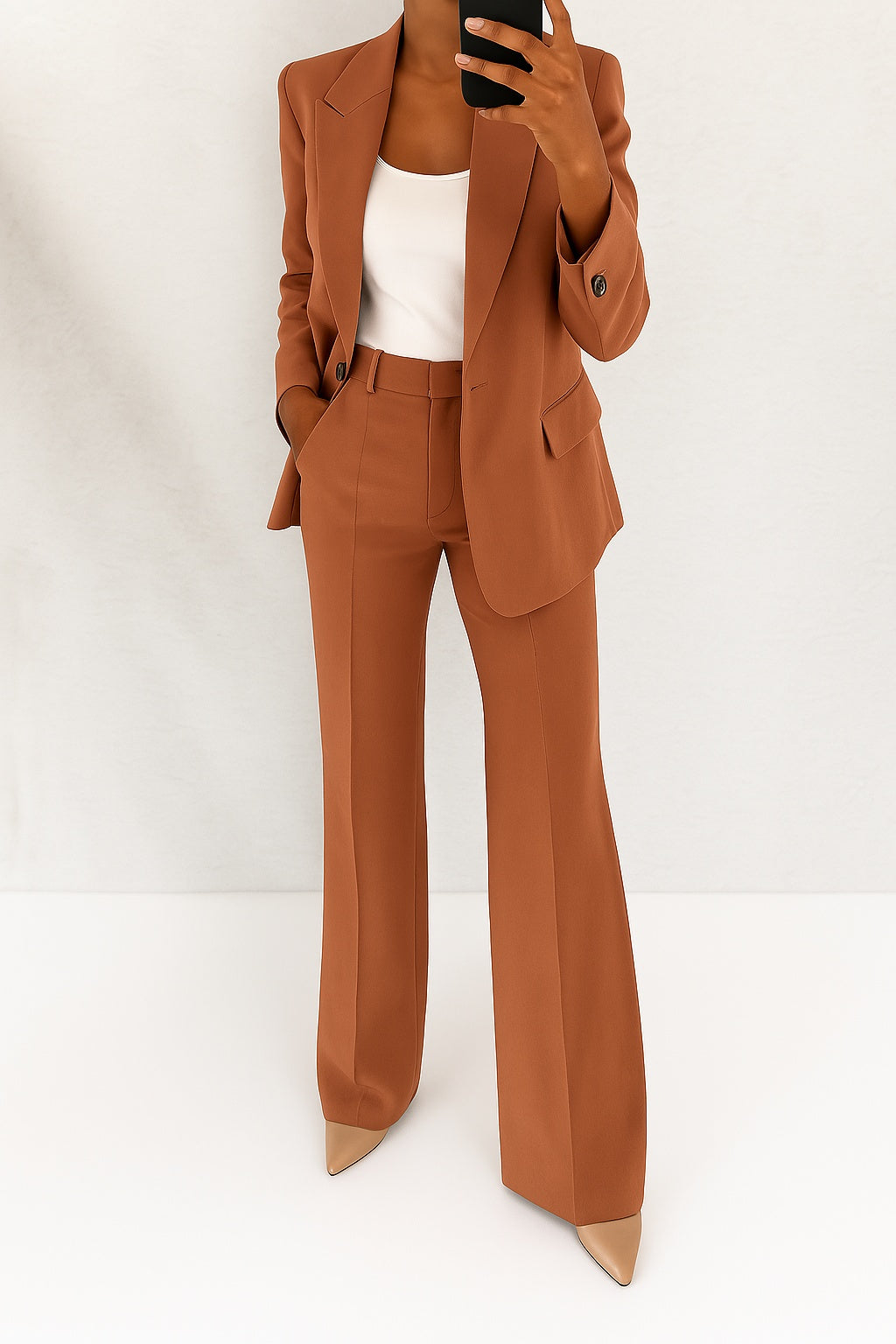 Damen Anzug Emma – Strukturierter Blazer mit gerader Hose