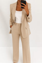 Damen Anzug Emma – Strukturierter Blazer mit gerader Hose
