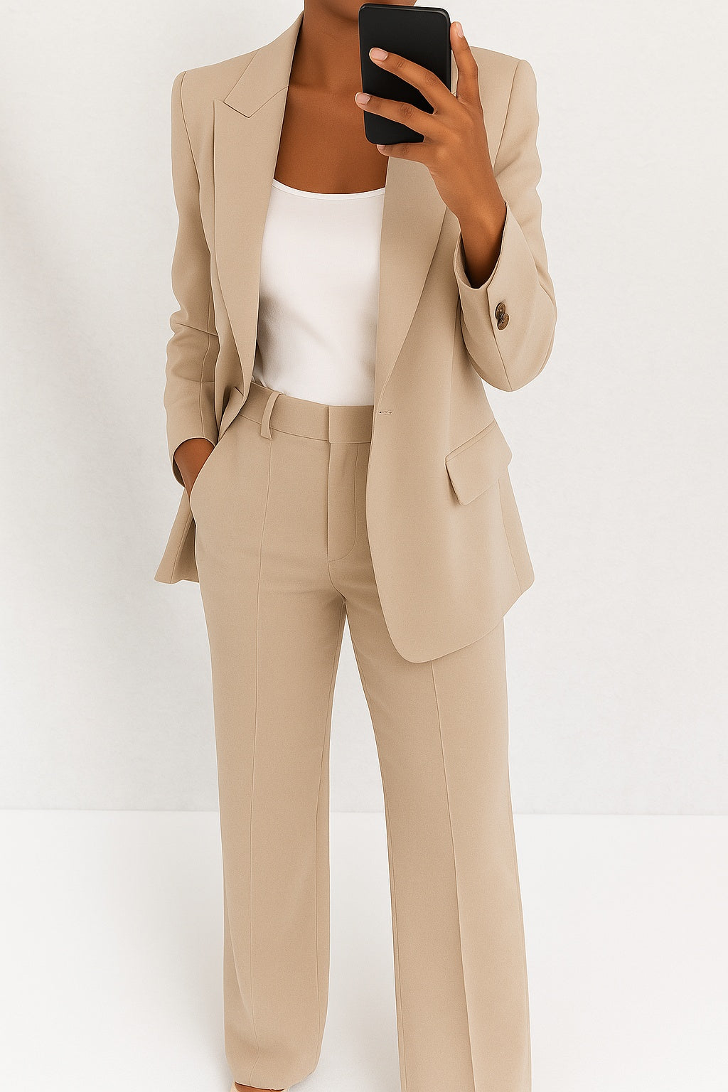 Damen Anzug Emma – Strukturierter Blazer mit gerader Hose