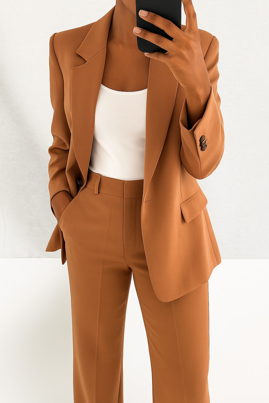 Damen Anzug Emma – Strukturierter Blazer mit gerader Hose