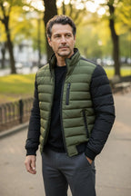 Herren Steppjacke Paul – Moderner Look, Kontrastärmel, winddicht