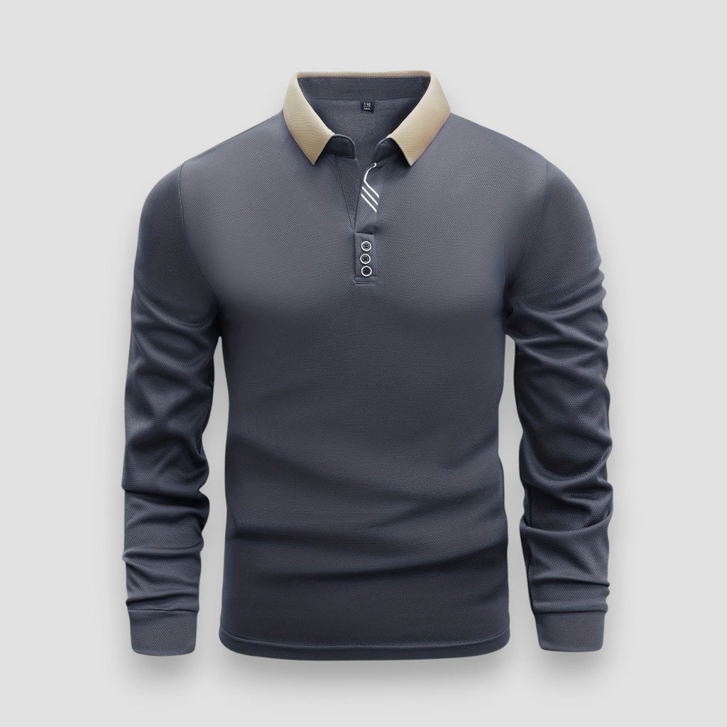 Herren Langarm-Polo Felix – Leichter Stoff, Regular Fit