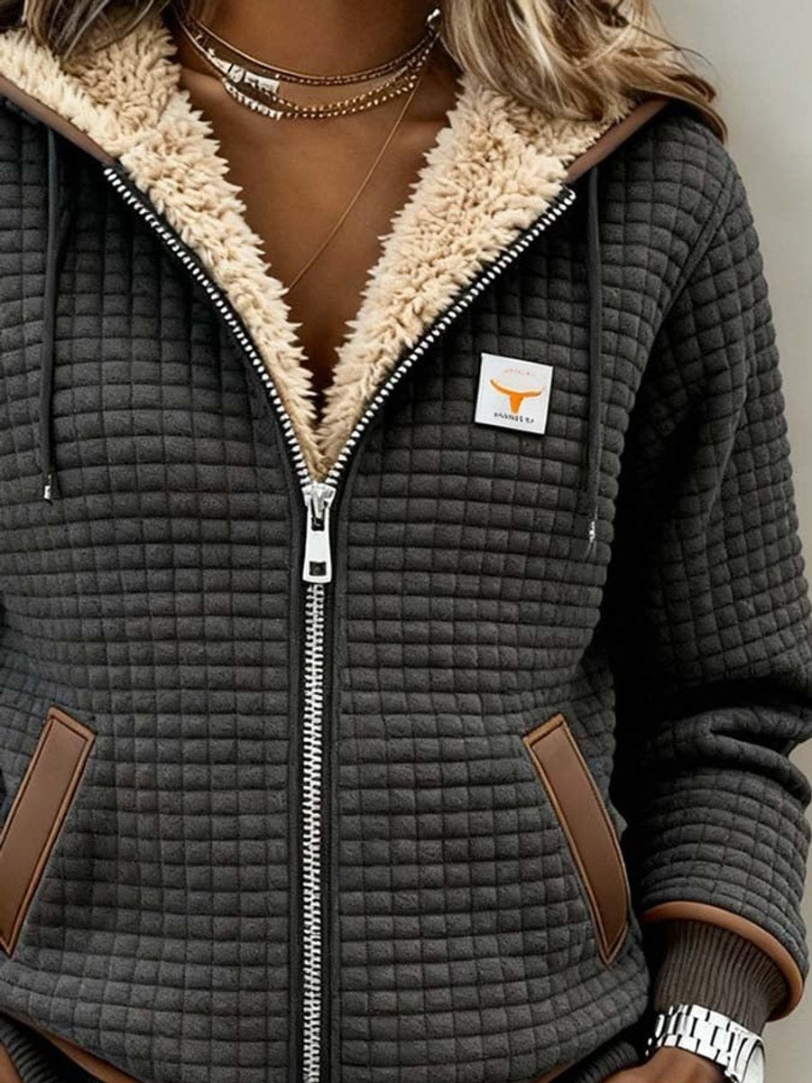 Damen Jacke Mara – Wattiert Sherpa-Futter, Kapuze warm